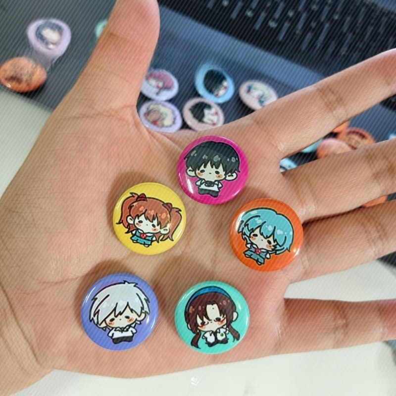 5 unidades de insignias de bot - Evangelion Anime Merchandise reseña y precio